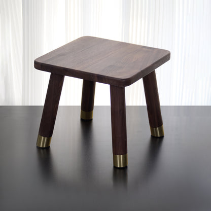 Soild square handmade little wooden stool, circle step plant pot flower bench children kid child furniture