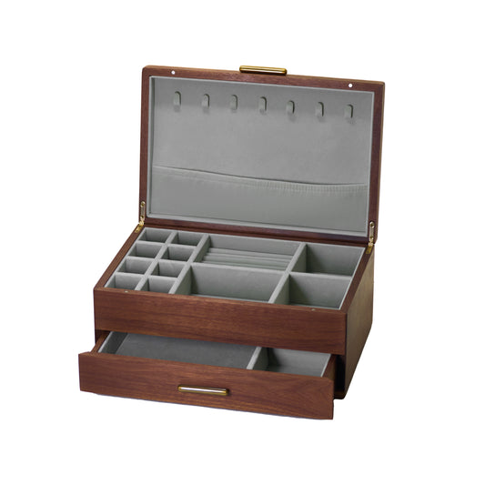 Walnut Wooden handmade Jewelry Box with removable Divider Organizer Box