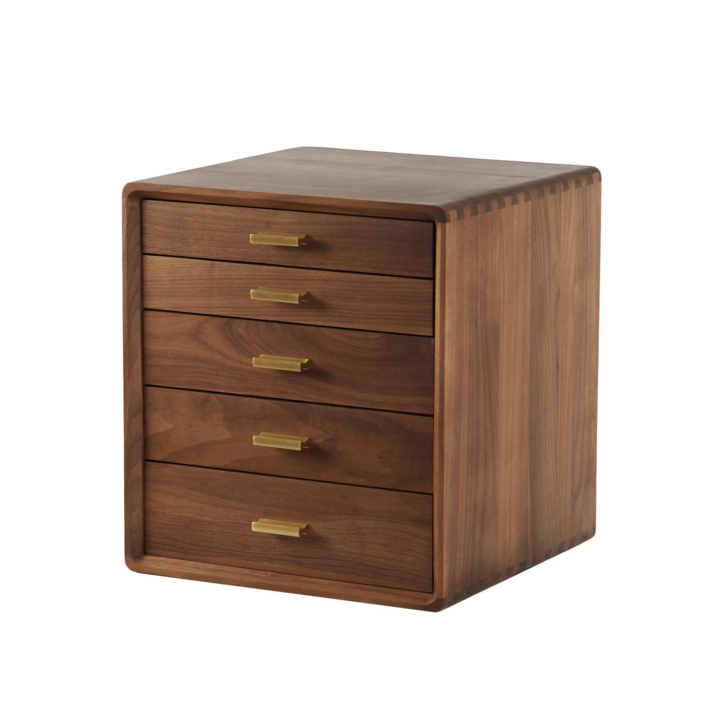 Walnut Wooden 5-Layer Storage Box with Drawer