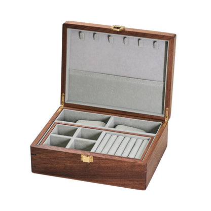 Walnut Wooden handmade Jewelry Box with removable Divider Organizer Box