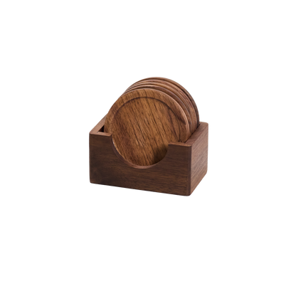 Wood Coasters for Drinks with storage box- 5pcs