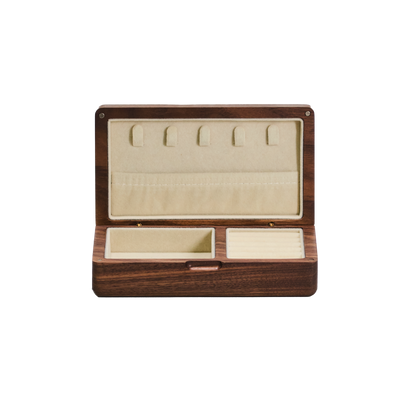 Portable handmade Walnut Wooden Jewelry Box