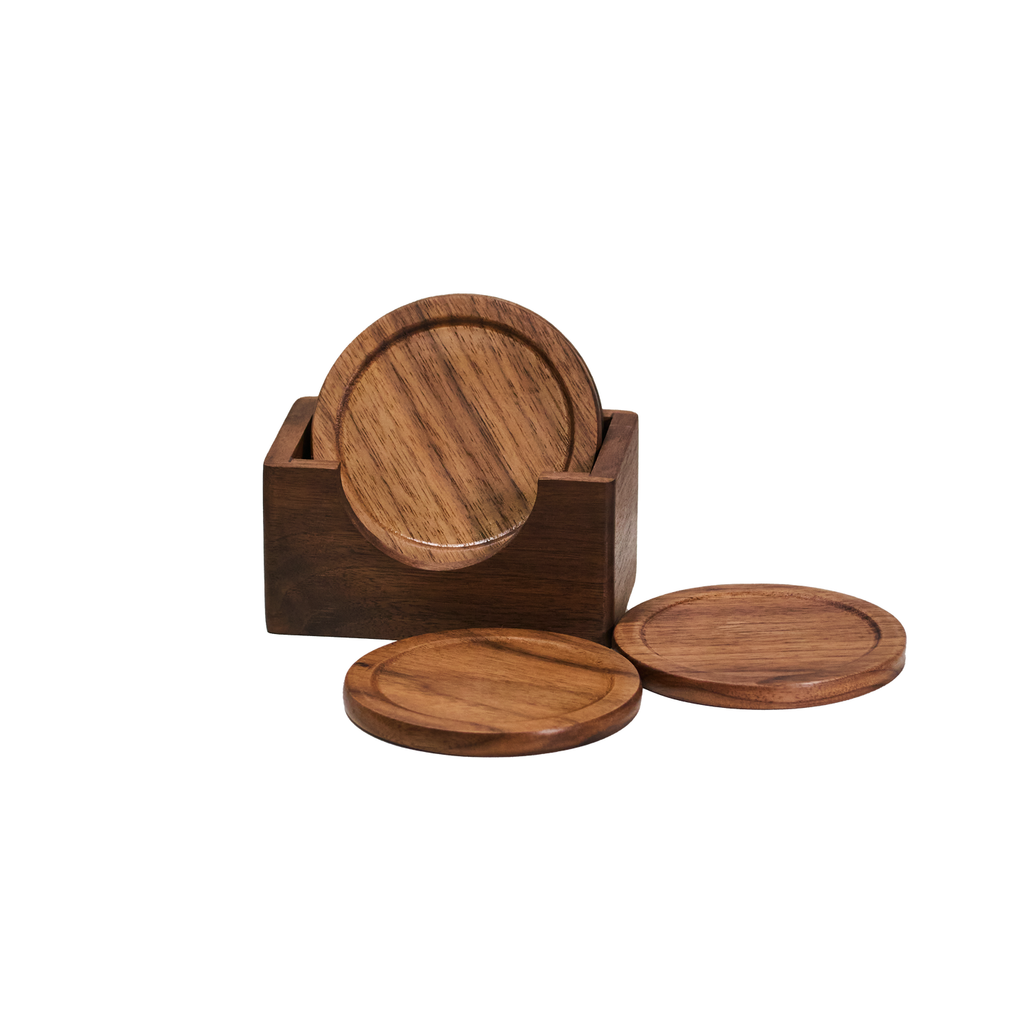 Wood Coasters for Drinks with storage box- 5pcs