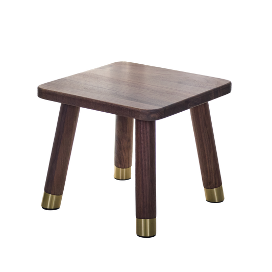 Soild square handmade little wooden stool, circle step plant pot flower bench children kid child furniture