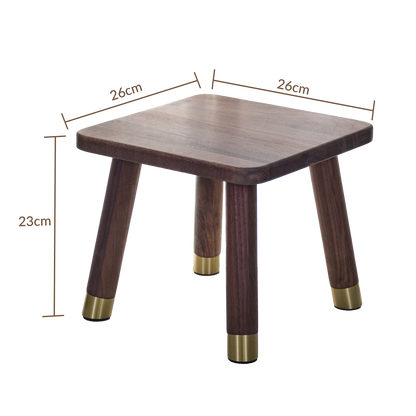 Soild square handmade little wooden stool, circle step plant pot flower bench children kid child furniture