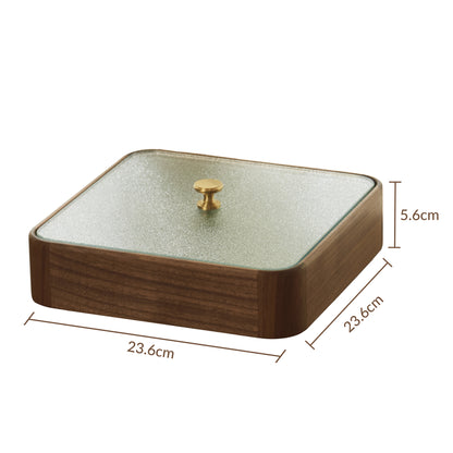 Luxun Walnut Dry Fruit Tray-Handmade Dry fruit tray- Candy Tray - 4 containers with Plate