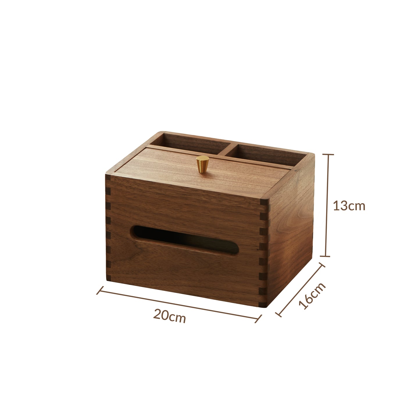 Luxun Multifunctional Tissue Box -Handmade Walnut Organization Tray