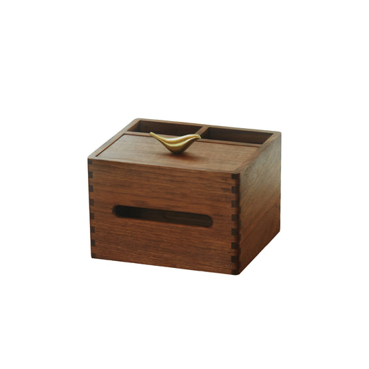 Luxun Multifunctional Tissue Box -Handmade Walnut Organization Tray